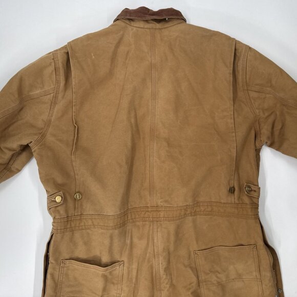 Vintage Carhartt Coveralls Quilted Insulated Duck Tan Mens 48 Red Lined X01 BRN - Picture 15 of 16